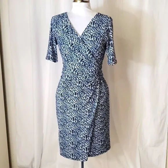 Ann Taylor | Dresses | White And Blue Petite Wrap Dress | Poshmark Ann Taylor | Dresses | White And Blue Petite Wrap Dress | Poshmark
